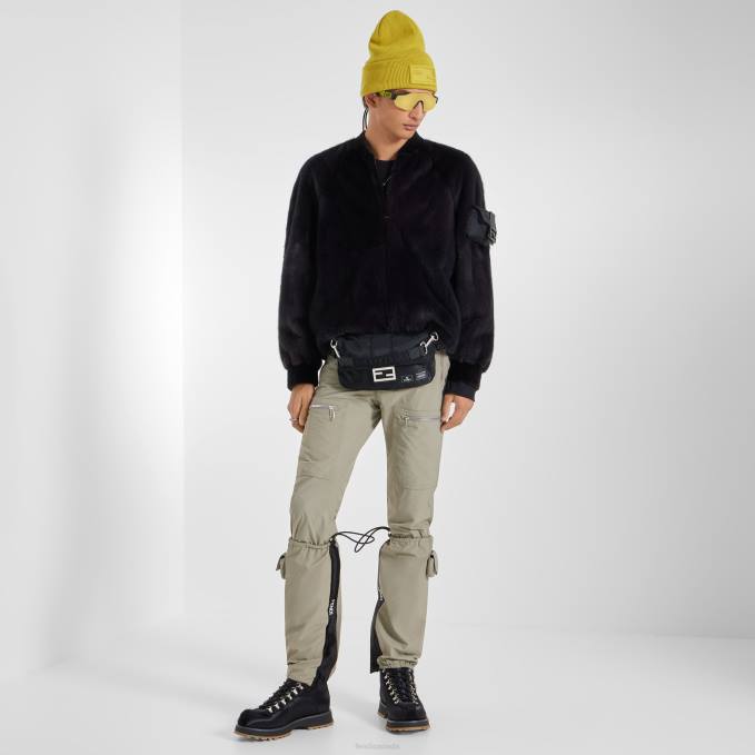 Men Mink Bomber Black Fendi Apparel 6RHH2100