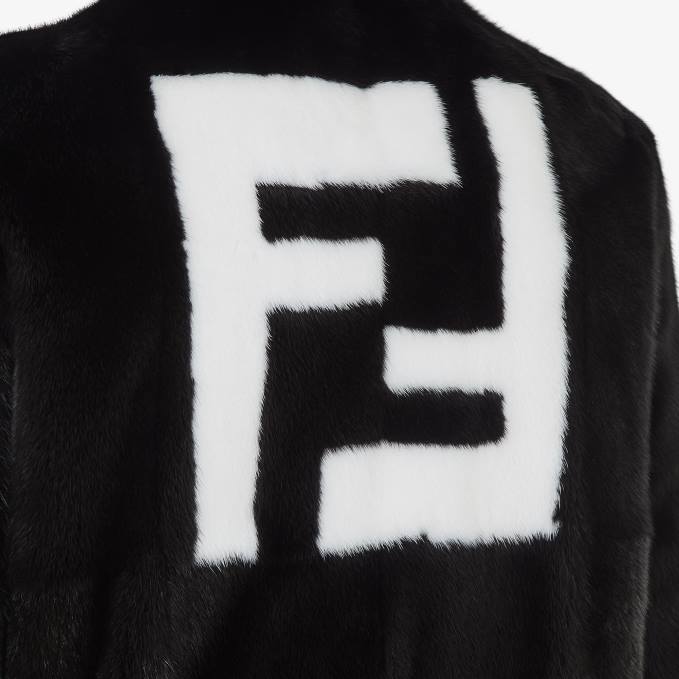 Men Mink Bomber Black Fendi Apparel 6RHH2215