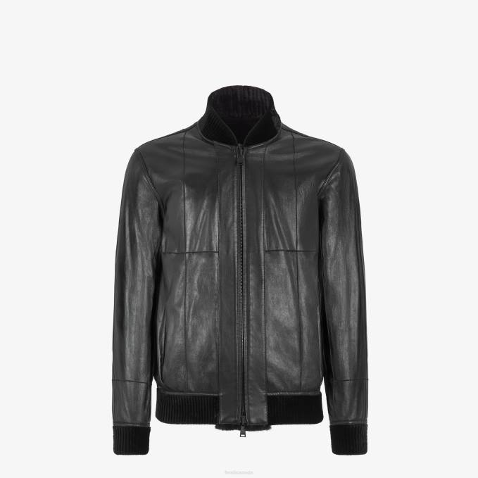 Men Mink Bomber Black Fendi Apparel 6RHH2215