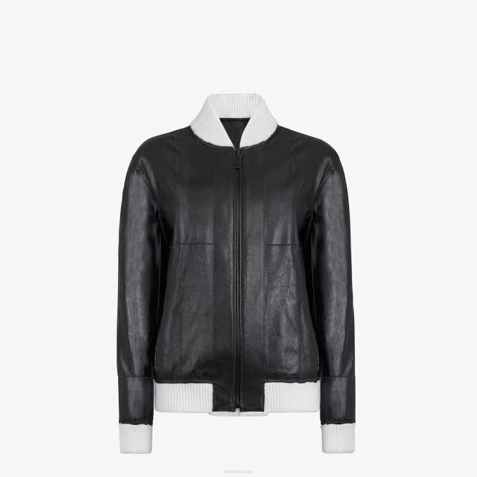 Men Mink Bomber White Fendi Apparel 6RHH2177