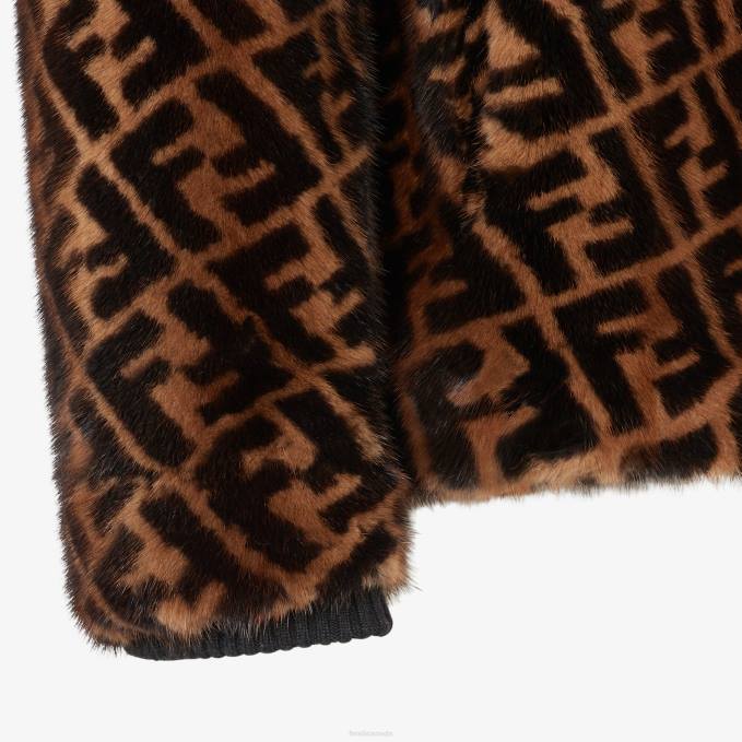 Men Mink Jacket Brown Fendi Apparel 6RHH2182