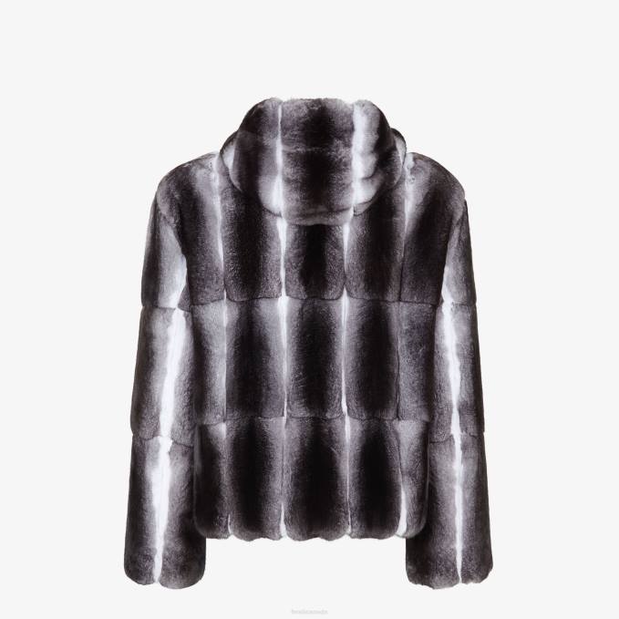 Men Natural Chinchilla Jacket Black Fendi Apparel 6RHH2213