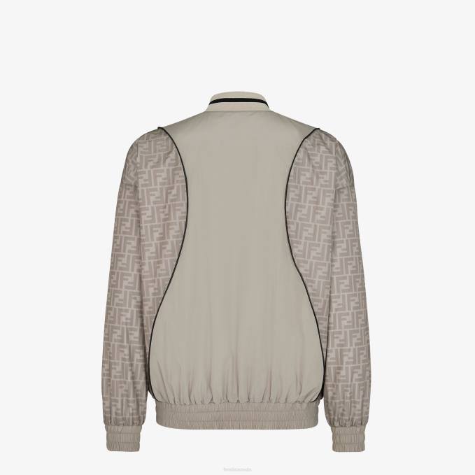 Men Nylon Bomber Jacket Beige Fendi Apparel 6RHH1946