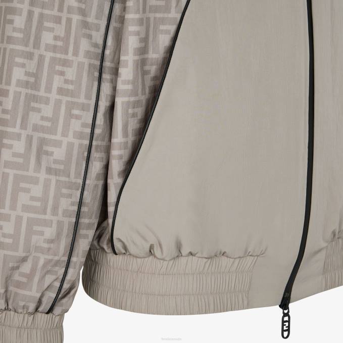 Men Nylon Bomber Jacket Beige Fendi Apparel 6RHH1946