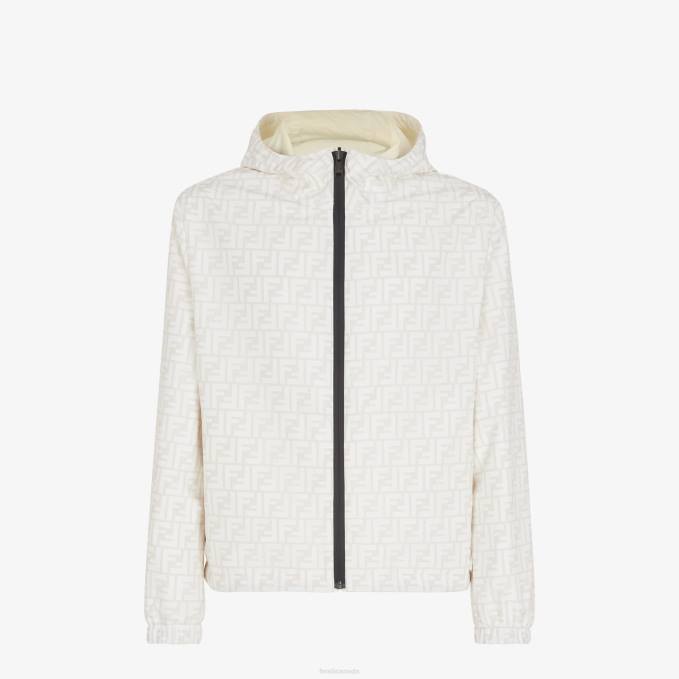 Men Nylon Jacket White Fendi Apparel 6RHH2203
