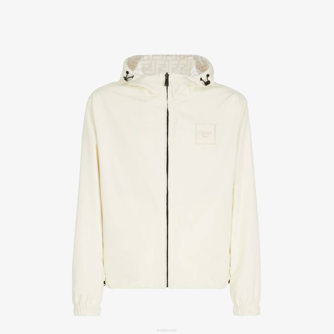 Men Nylon Jacket White Fendi Apparel 6RHH2203
