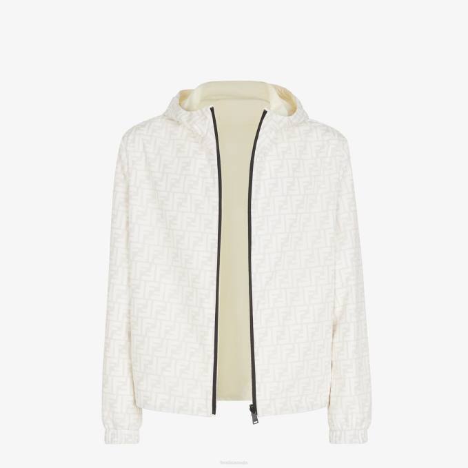 Men Nylon Jacket White Fendi Apparel 6RHH2203