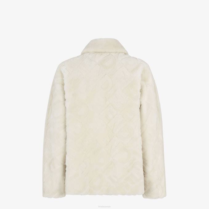 Men Shearling Jacket White Fendi Apparel 6RHH2128