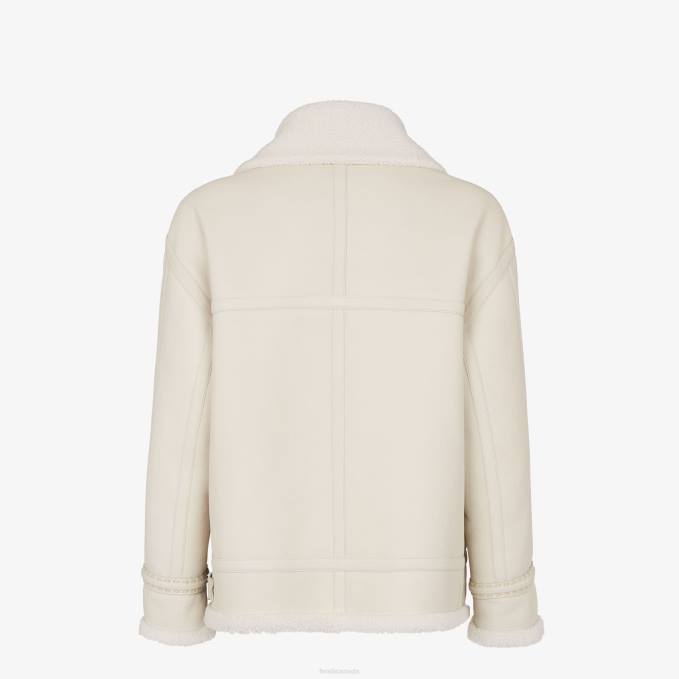 Men Shearling Jacket White Fendi Apparel 6RHH2159