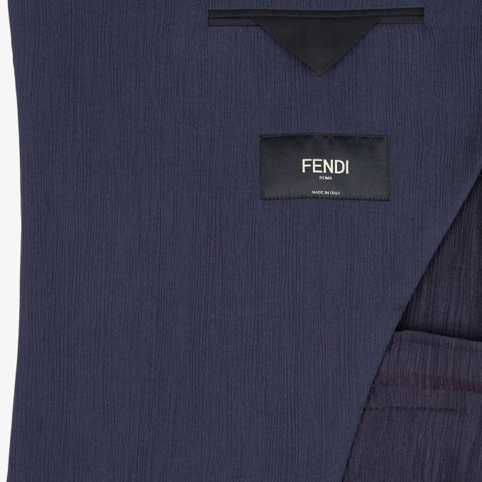 Men Viscose Jacket Blue Fendi Apparel 6RHH1940