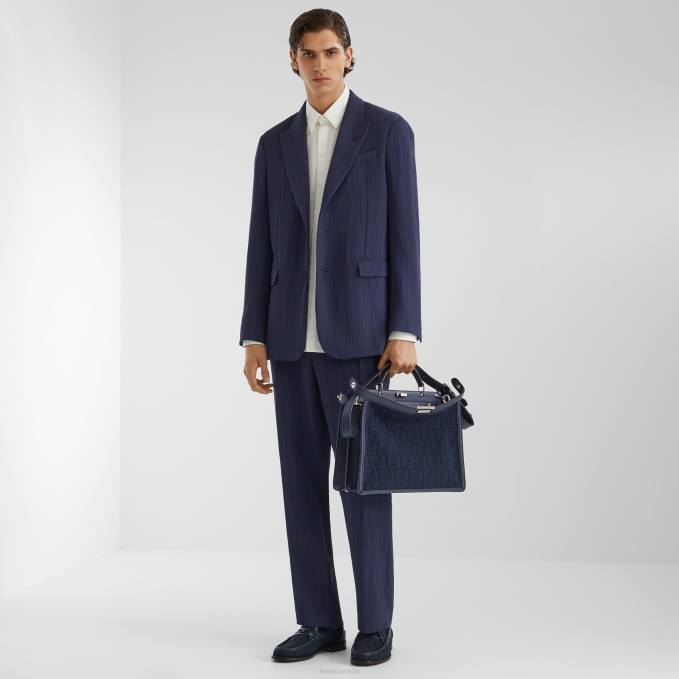 Men Viscose Jacket Blue Fendi Apparel 6RHH1940