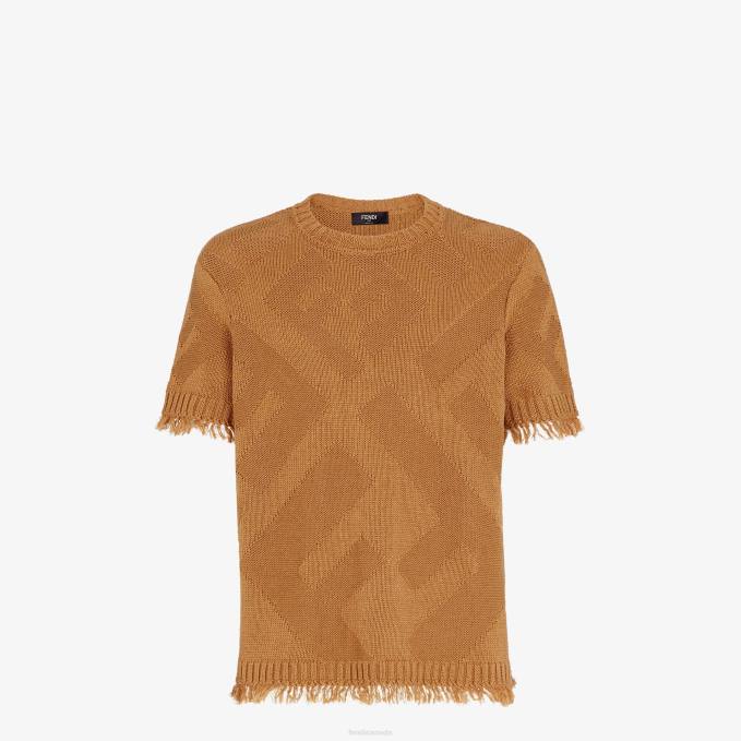 Men Cotton Sweater Brown Fendi Apparel 6RHH2043
