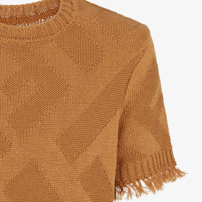Men Cotton Sweater Brown Fendi Apparel 6RHH2043