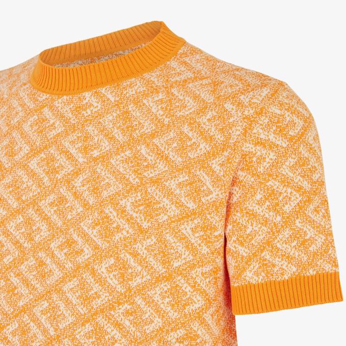 Men Cotton Sweater Orange Fendi Apparel 6RHH2032
