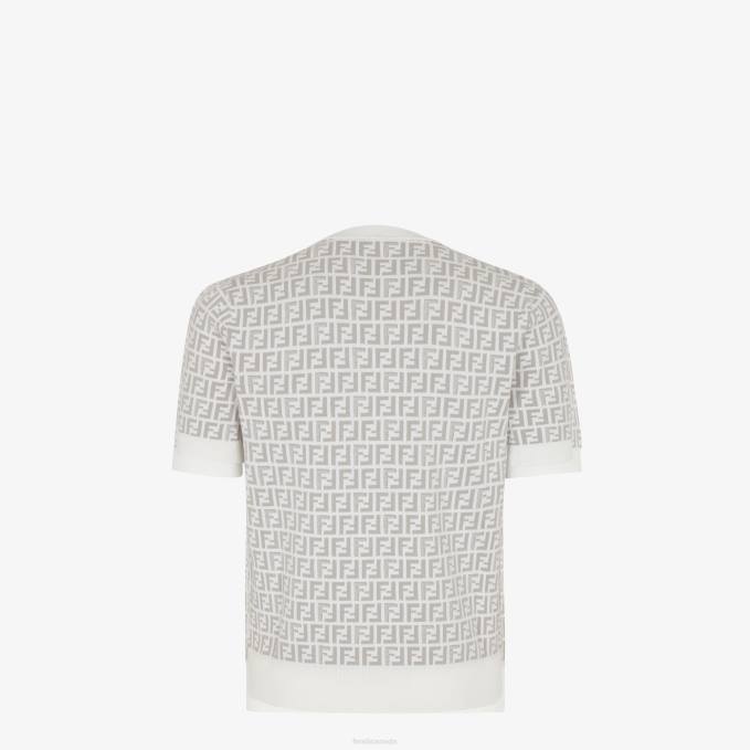 Men Fabric Jumper White Fendi Apparel 6RHH1965
