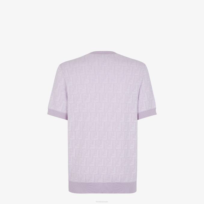 Men Lilac Wool Sweater Purple Fendi Apparel 6RHH1952