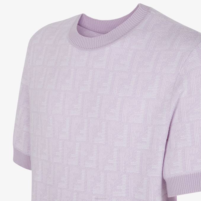 Men Lilac Wool Sweater Purple Fendi Apparel 6RHH1952