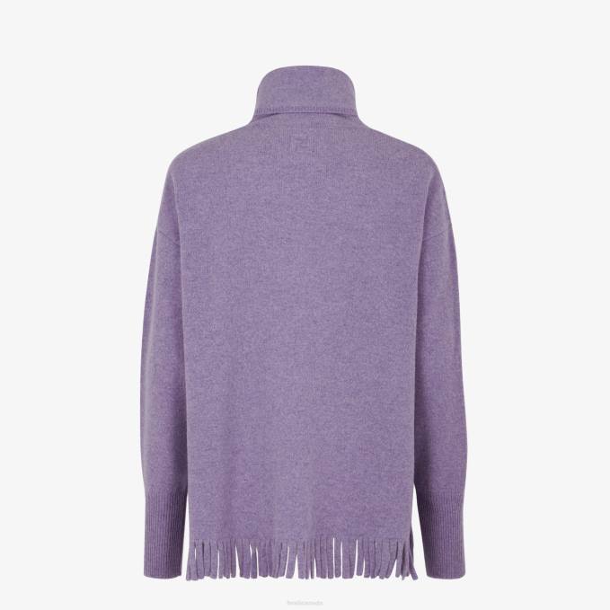 Men Lilac Wool Sweater Purple Fendi Apparel 6RHH1973