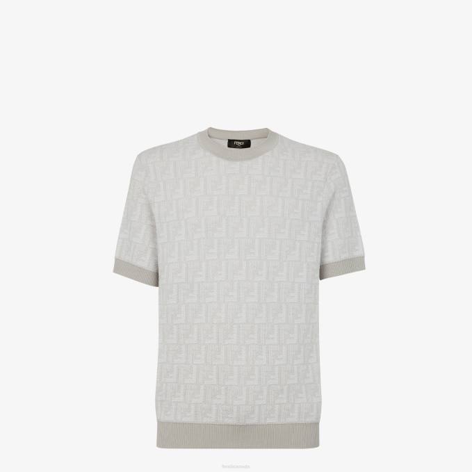 Men Wool Sweater Beige Fendi Apparel 6RHH1915