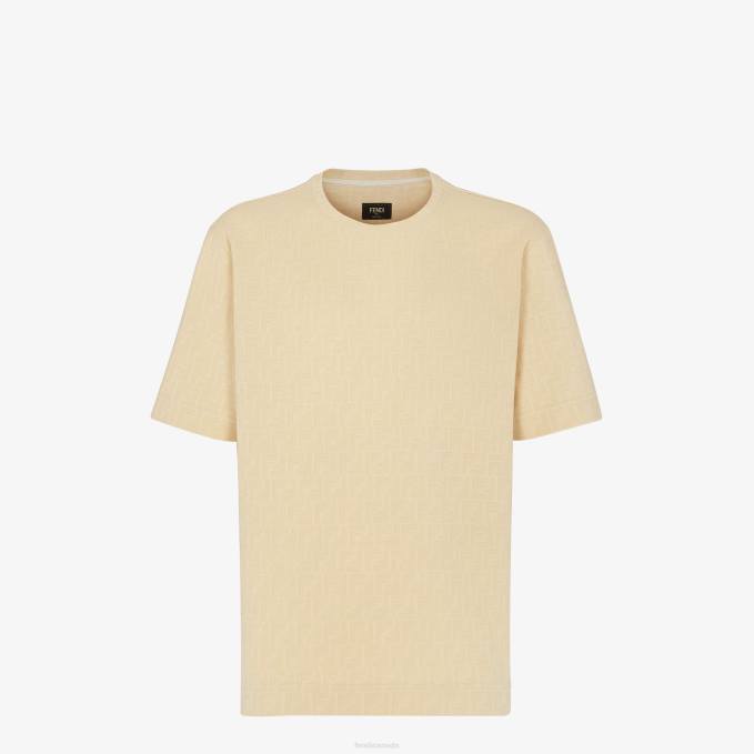 Men Jersey T-Shirt Beige Fendi Apparel 6RHH2012
