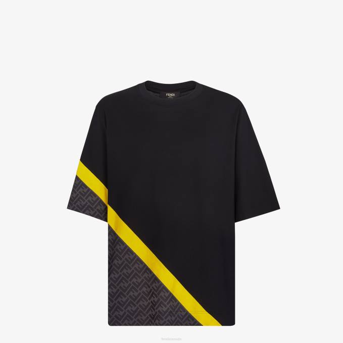 Men Jersey T-Shirt Black Fendi Apparel 6RHH2016