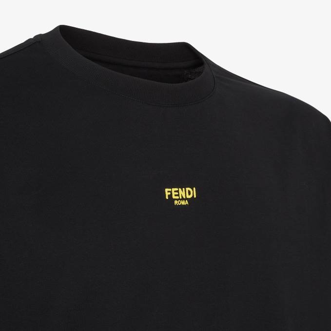Men Jersey T-Shirt Black Fendi Apparel 6RHH2150