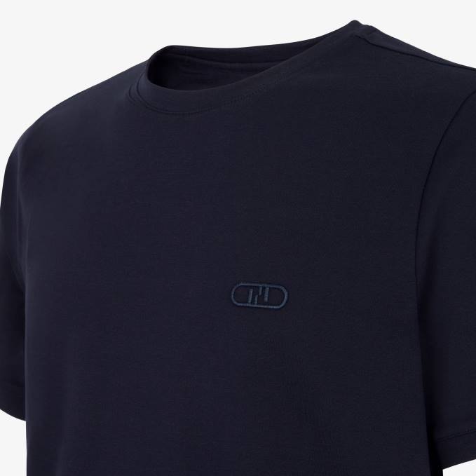 Men Jersey T-Shirt Blue Fendi Apparel 6RHH1969