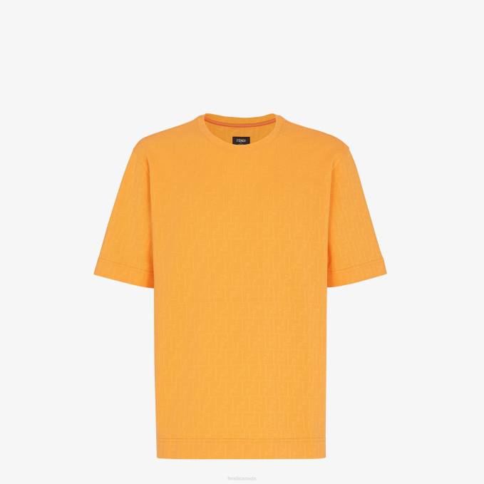 Men Jersey T-Shirt Orange Fendi Apparel 6RHH2004