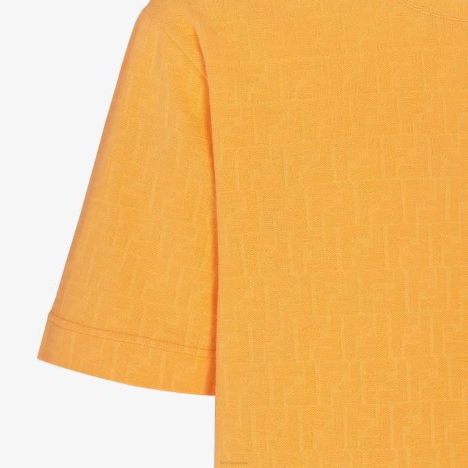 Men Jersey T-Shirt Orange Fendi Apparel 6RHH2004