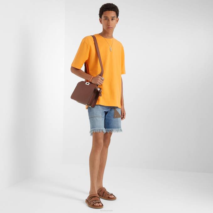 Men Jersey T-Shirt Orange Fendi Apparel 6RHH2004