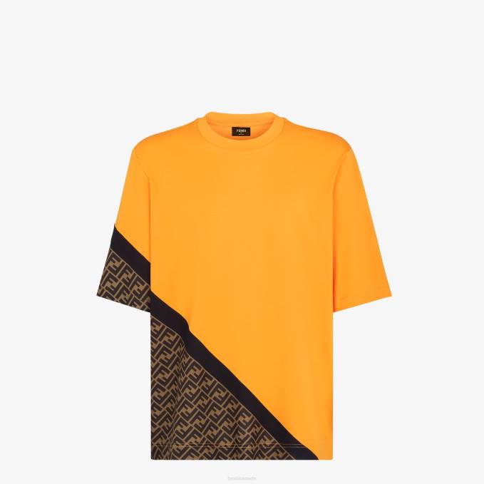 Men Jersey T-Shirt Orange Fendi Apparel 6RHH2005