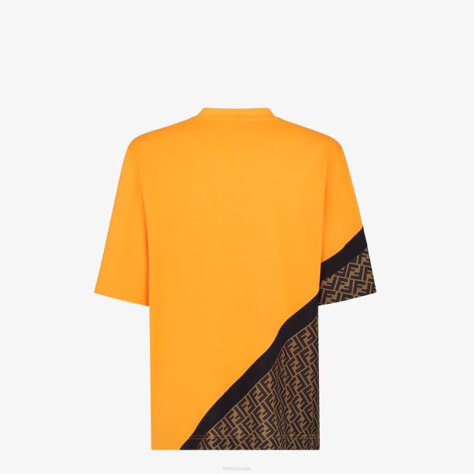 Men Jersey T-Shirt Orange Fendi Apparel 6RHH2005