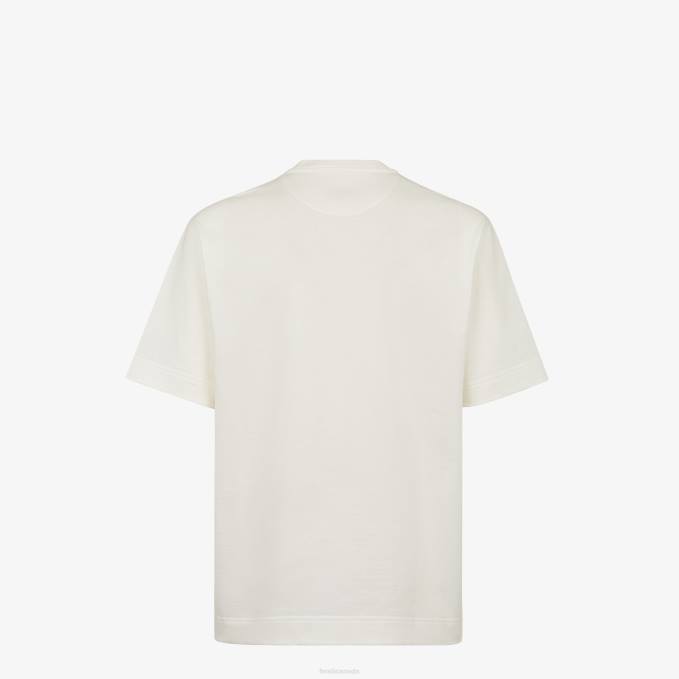 Men Jersey T-Shirt White Fendi Apparel 6RHH1928