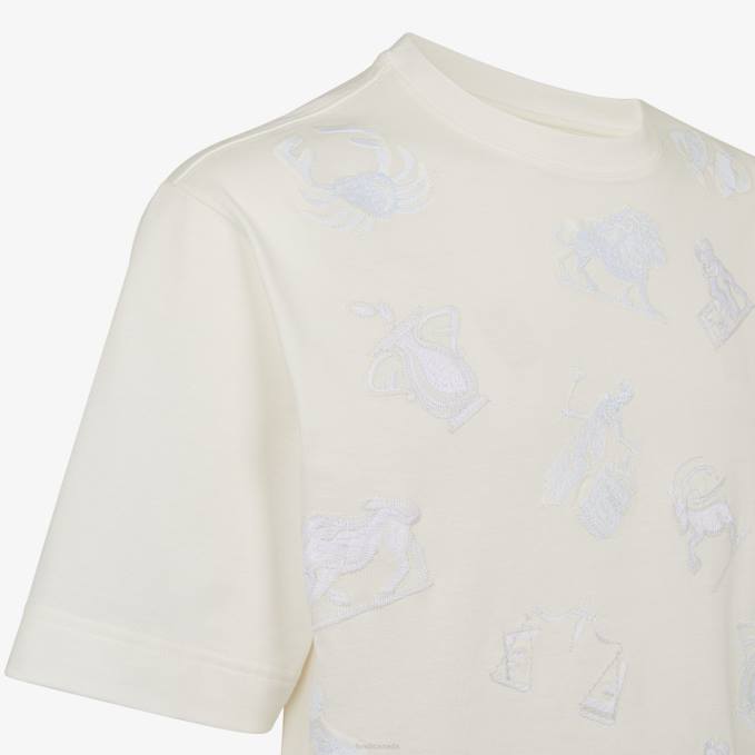 Men Jersey T-Shirt White Fendi Apparel 6RHH1928