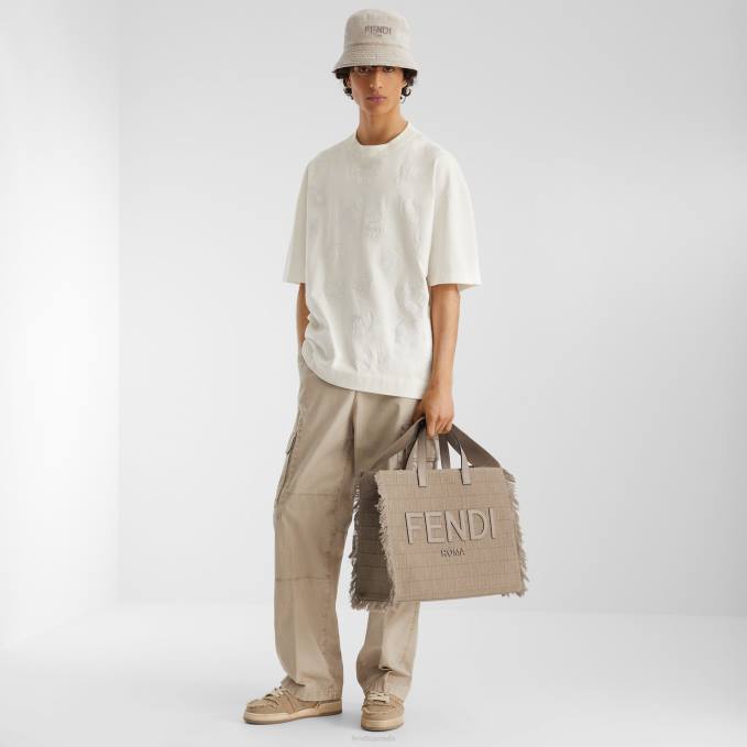 Men Jersey T-Shirt White Fendi Apparel 6RHH1928