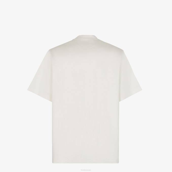 Men Jersey T-Shirt White Fendi Apparel 6RHH1956