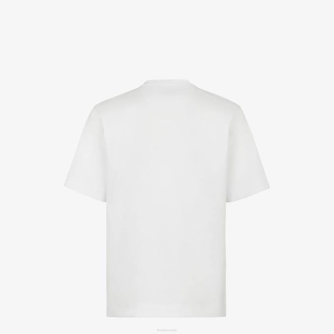 Men Jersey T-Shirt White Fendi Apparel 6RHH1962