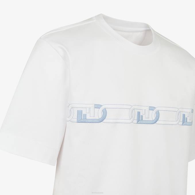 Men Jersey T-Shirt White Fendi Apparel 6RHH1962