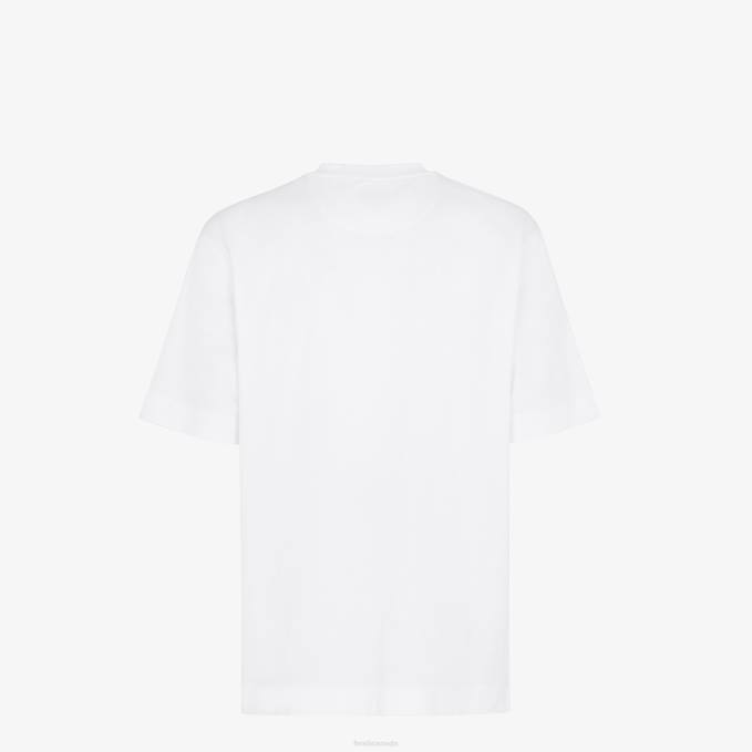 Men Jersey T-Shirt White Fendi Apparel 6RHH2003
