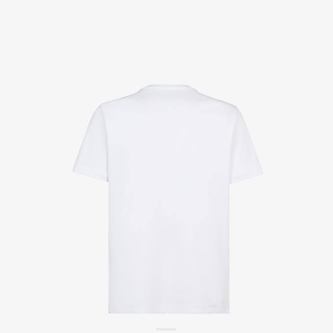 Men Jersey T-Shirt White Fendi Apparel 6RHH2006