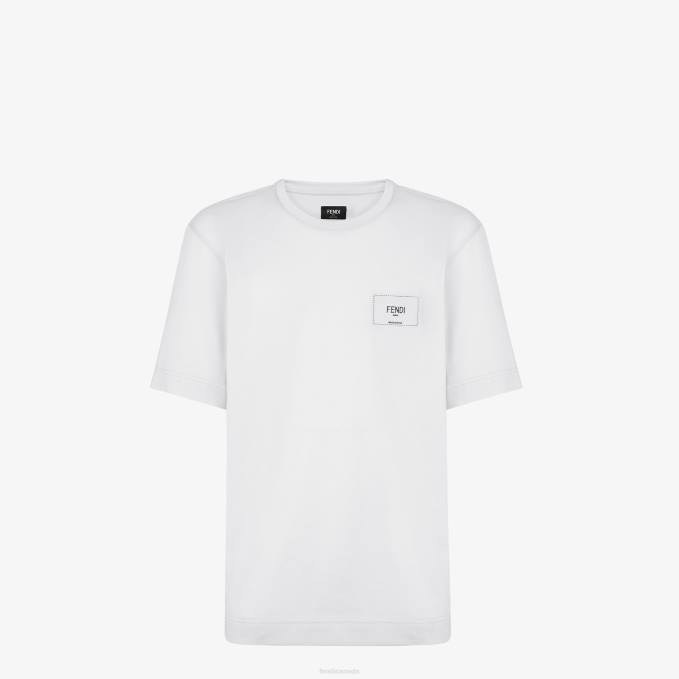 Men Jersey T-Shirt White Fendi Apparel 6RHH2204