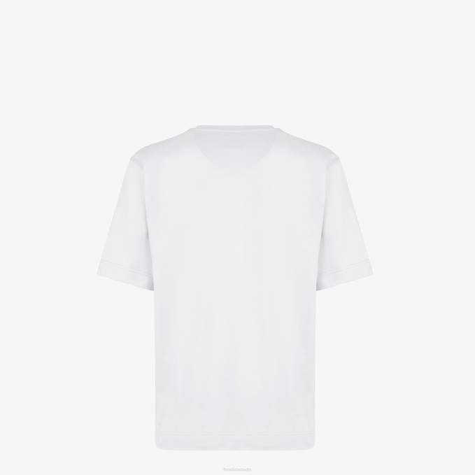 Men Jersey T-Shirt White Fendi Apparel 6RHH2204