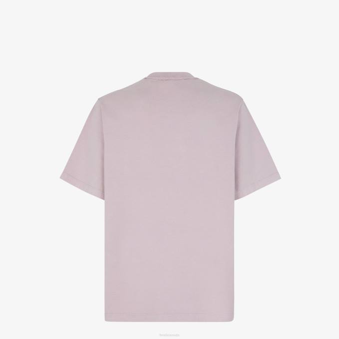 Men Lilac Jersey T-Shirt Purple Fendi Apparel 6RHH1963