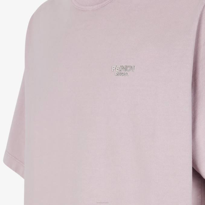 Men Lilac Jersey T-Shirt Purple Fendi Apparel 6RHH1963