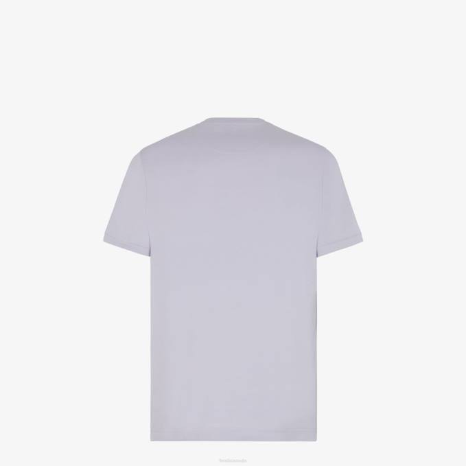 Men Lilac Jersey T-Shirt Purple Fendi Apparel 6RHH1967