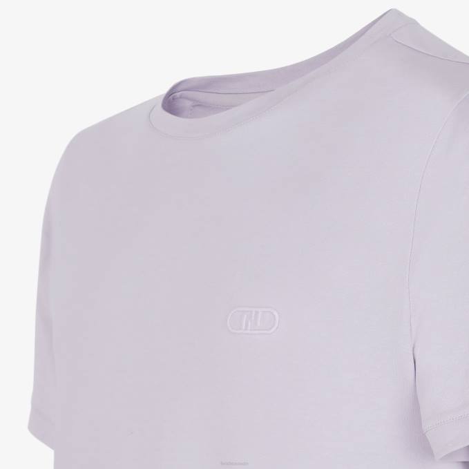 Men Lilac Jersey T-Shirt Purple Fendi Apparel 6RHH1967