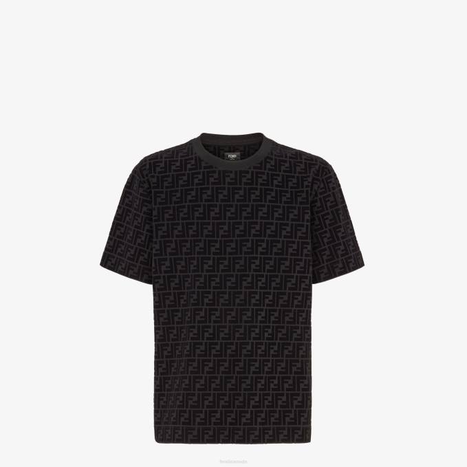 Men T-Shirt In Pique Black Fendi Apparel 6RHH1988