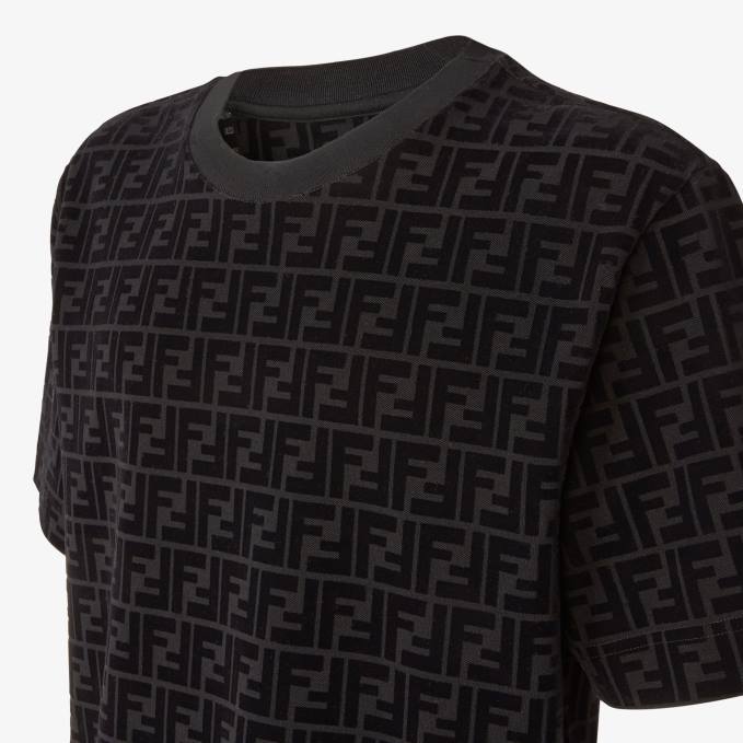 Men T-Shirt In Pique Black Fendi Apparel 6RHH1988
