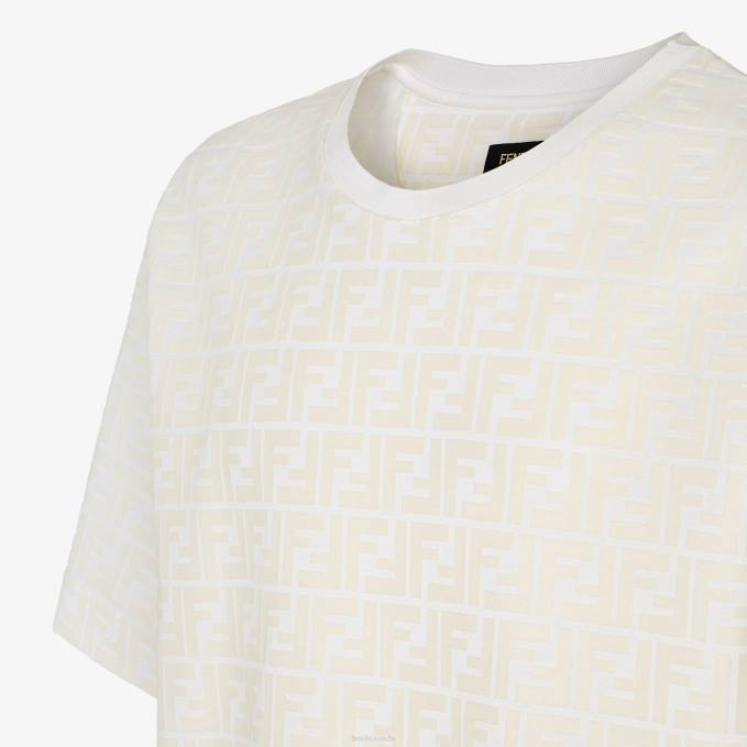 Men T-Shirt In Pique White Fendi Apparel 6RHH1938