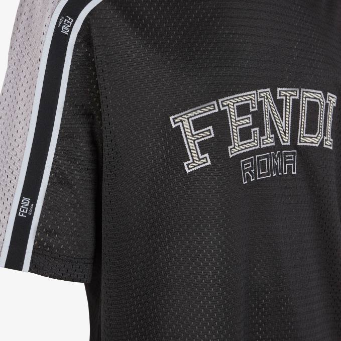 Men Tech Mesh T-Shirt Gray Fendi Apparel 6RHH1944